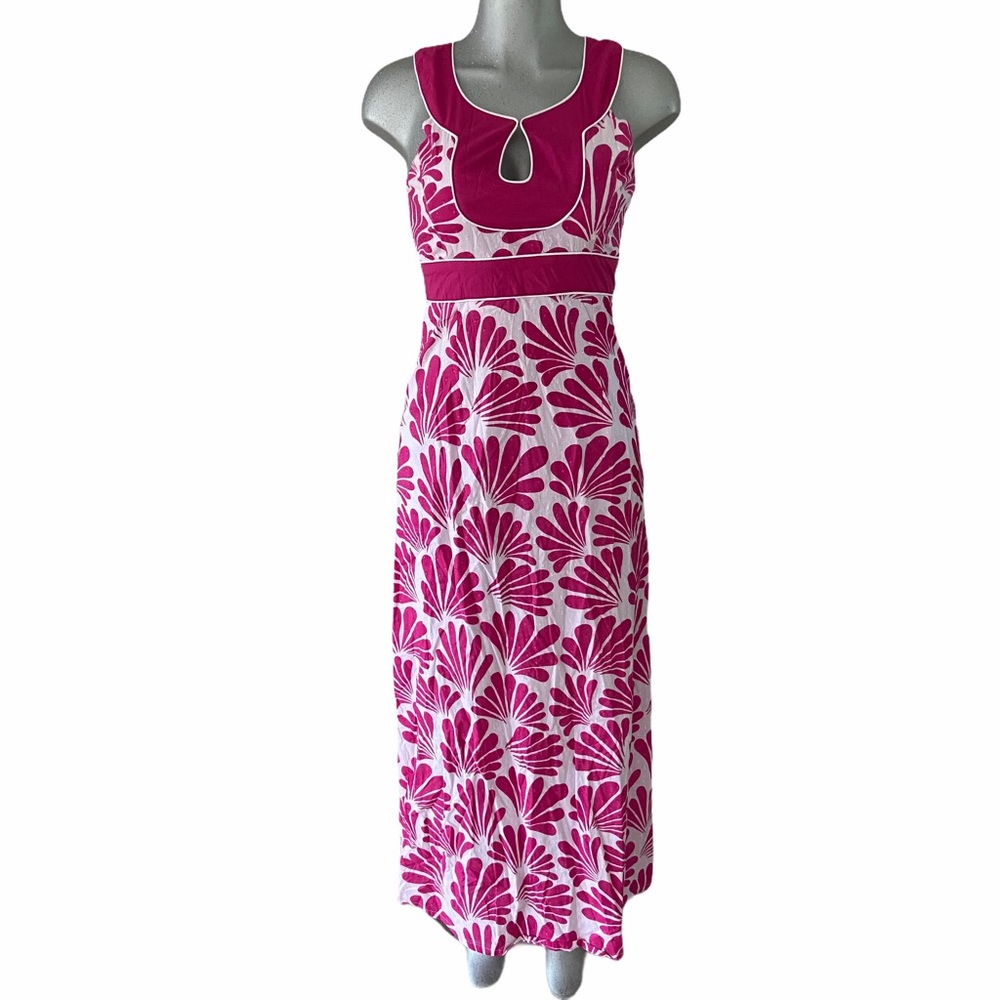 Floral Maxi Dress Long Sleeveless Hawaiian Print Bohemian Modest Beach Coastal